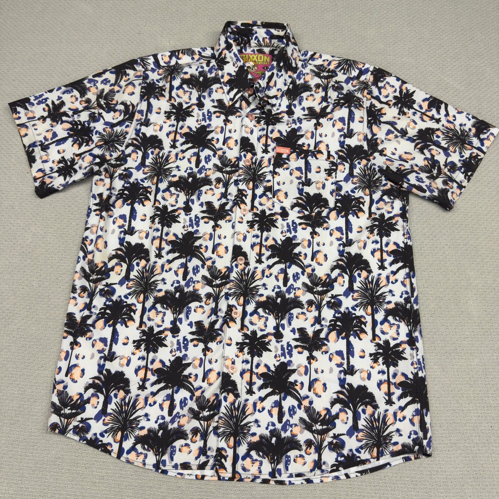 Dixxon Shirt Mens Large Sun of a Beach Palm Tree Floral Short Sleeve Tropical